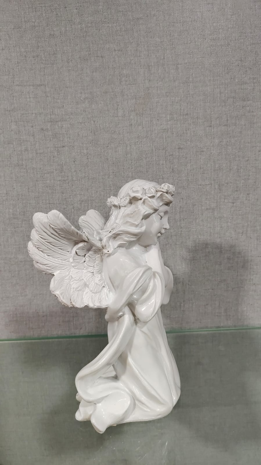 Praying Angel Small White Resin Figurine
