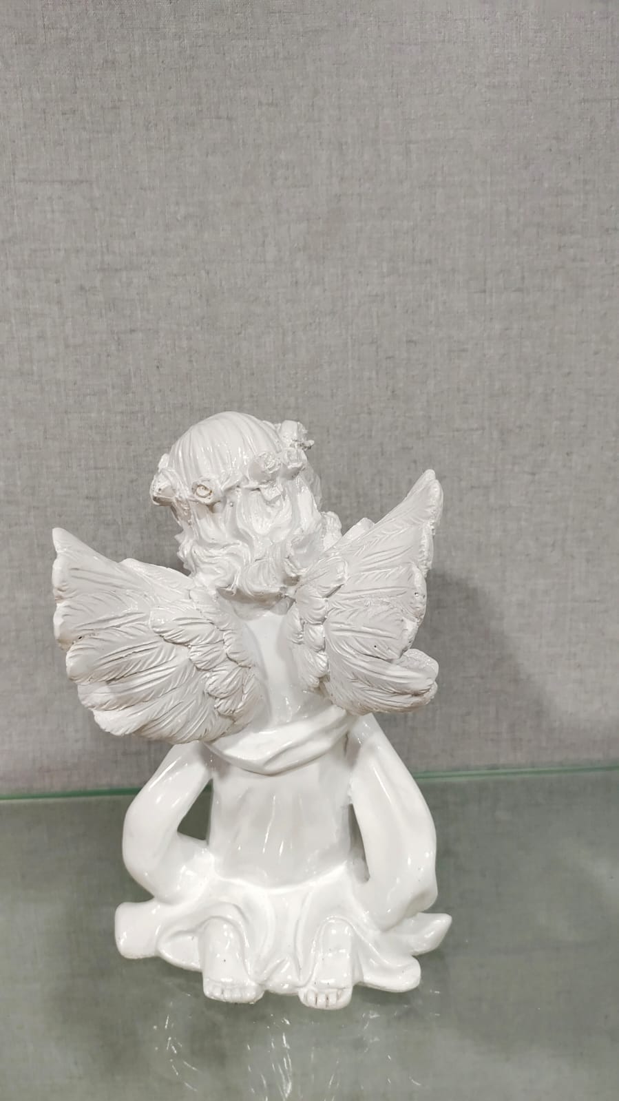 Praying Angel Small White Resin Figurine