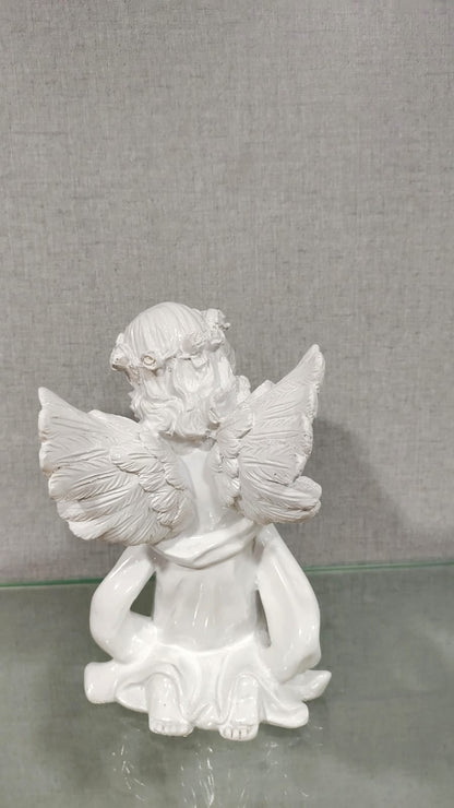 Praying Angel Small White Resin Figurine